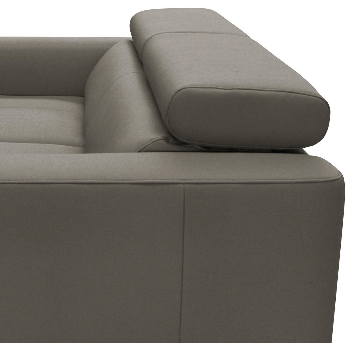 SCHLAFSOFA Schlammfarben Echtleder Lederlook  - Schlammfarben/Silberfarben, Design, Leder/Textil (206/95/101cm) - Livetastic