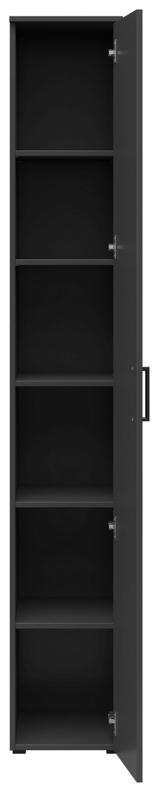 MEHRZWECKSCHRANK 30/195/40 cm  - Schwarz/Graphitfarben, Modern, Holzwerkstoff/Kunststoff (30/195/40cm) - Carryhome