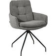 ARMLEHNSTUHL  Stoffauswahl, Typenauswahl, Sitzfläche 360° drehbar, Gestellauswahl Cord  - Schwarz/Grau, Design, Textil/Metall (63/90/69cm) - Johann Jakob