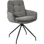 ARMLEHNSTUHL  in Cord  - Schwarz/Grau, Design, Textil/Metall (63/90/69cm) - Johann Jakob