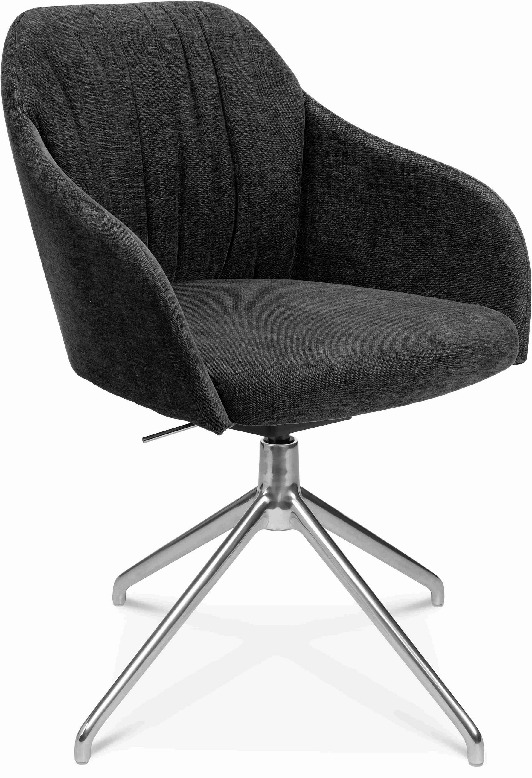 ARMLEHNSTUHL  in Aluminium Velours  - Graphitfarben/Alufarben, Design, Textil/Metall (58/81,5-84,5/60cm) - Johann Jakob
