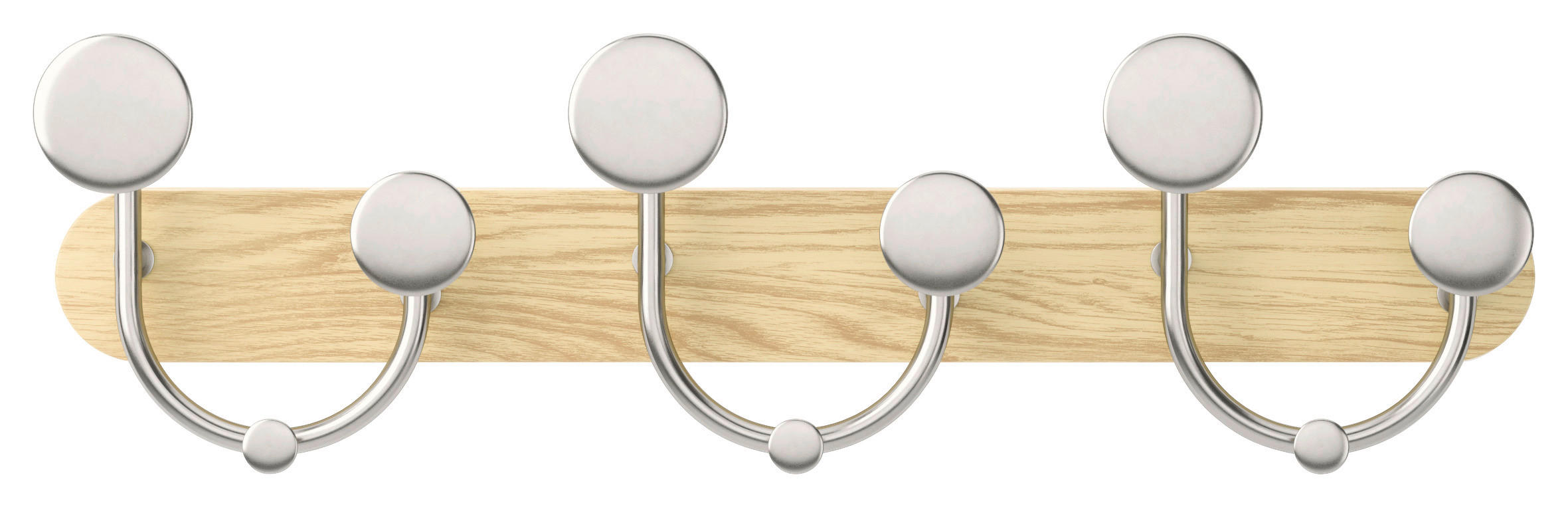 WANDGARDEROBE - Naturfarben/Nickelfarben, Design, Holz/Metall (7,6/12,7/43,2cm) - Umbra