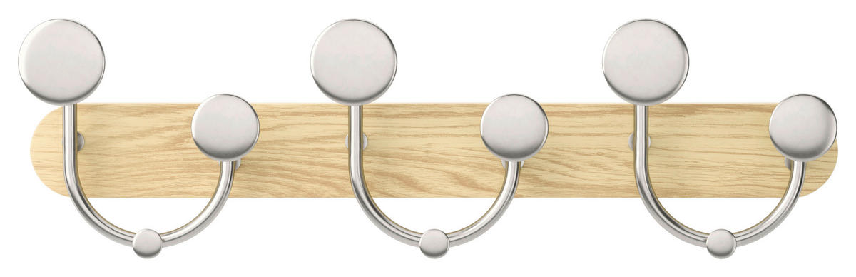 WANDGARDEROBE - Naturfarben/Nickelfarben, Design, Holz/Metall (7,6/12,7/43,2cm) - Umbra
