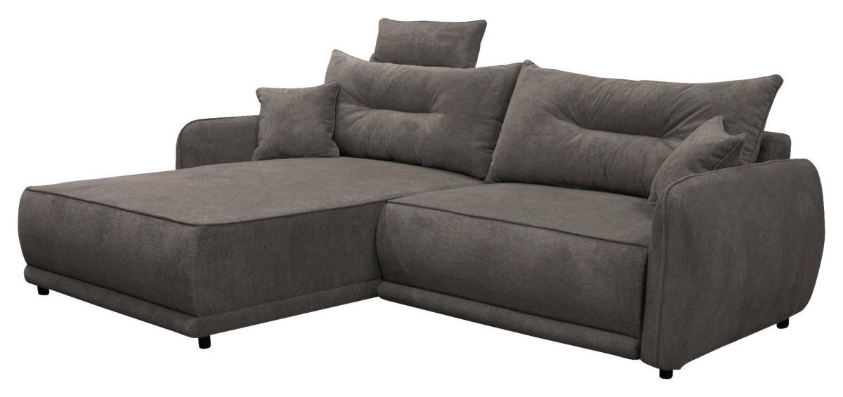 ECKSOFA  FRESH Dunkelgrau Struktur  - Dunkelgrau/Beige, Design, Kunststoff/Textil (195/264cm) - MID.YOU