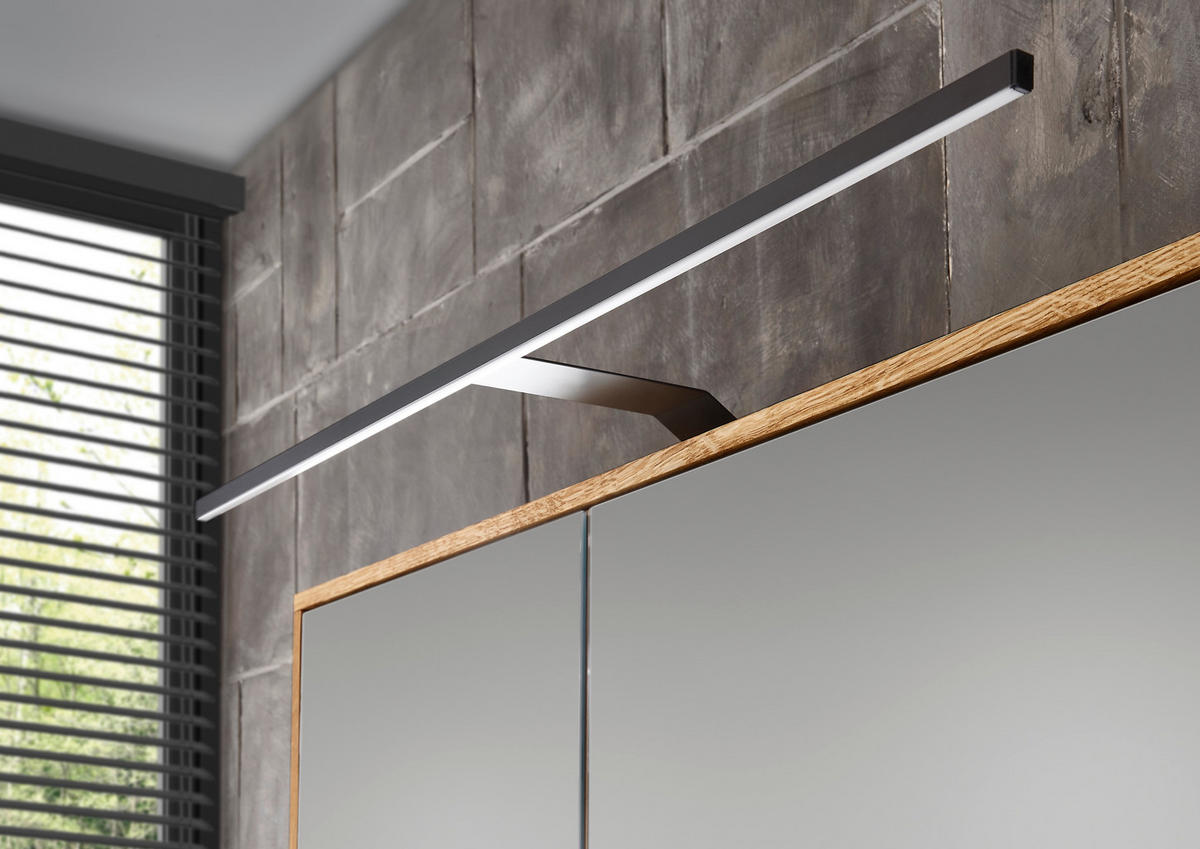 SPIEGELSCHRANK 80/70/20 cm  - Eichefarben/Silberfarben, KONVENTIONELL, Glas/Holz (80/70/20cm) - Linea Natura