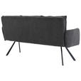SITZBANK 180/93/67 cm Cord Anthrazit Metall  - Anthrazit/Schwarz, Design, Textil/Metall (180/93/67cm) - Novel