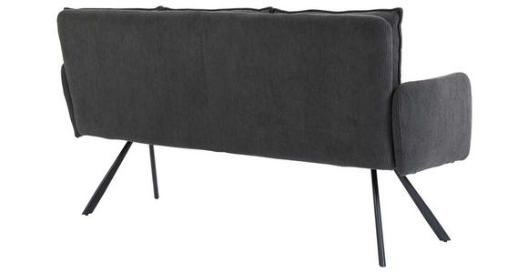 SITZBANK 180/93/67 cm Cord Anthrazit Metall  - Anthrazit/Schwarz, Design, Textil/Metall (180/93/67cm) - Novel