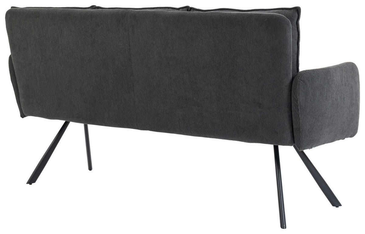 SITZBANK 180/93/67 cm Cord Anthrazit Metall  - Anthrazit/Schwarz, Design, Textil/Metall (180/93/67cm) - Novel