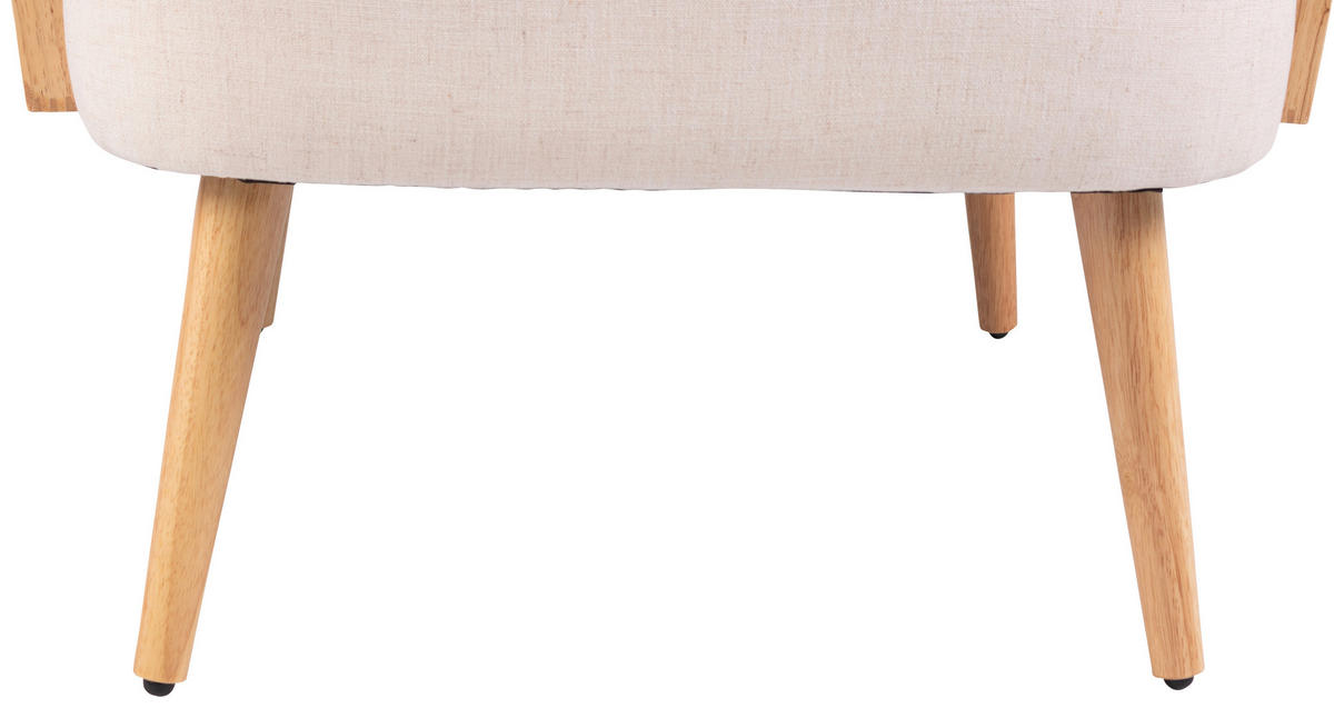 KŘESLO, textil, krémová - krémová/přírodní barvy, Trend, dřevo/textil (65/81/74cm) - MID.YOU