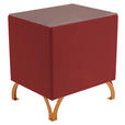 NACHTKÄSTCHEN 45/55/45 cm in Rot - Rot/Kupferfarben, Design, Glas/Textil (45/55/45cm) - Esposa