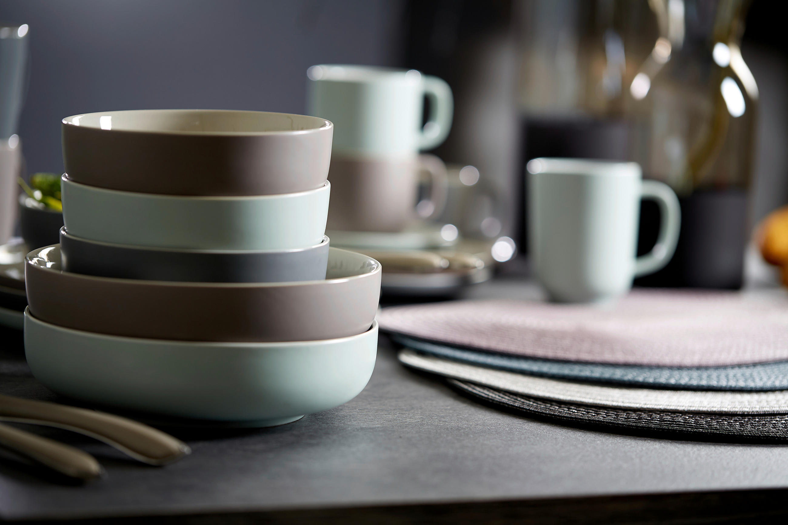 SCHALE Jasper 19 cm   - Weiß/Mintgrün, Design, Keramik (19cm) - Ritzenhoff Breker