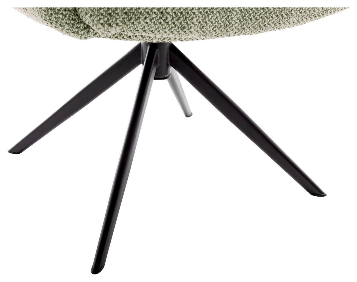 ARMLEHNSTUHL  in Stahl Webstoff  - Schwarz/Olivgrün, Design, Textil/Metall (72/95/77cm) - Novel