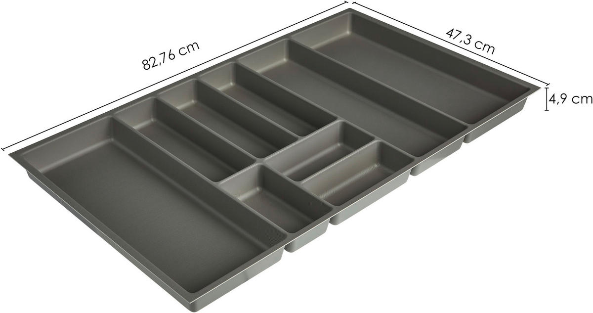 BESTECKEINSATZ - Schieferfarben, Basics, Kunststoff (82,7/4,9/47,3cm) - Nobilia