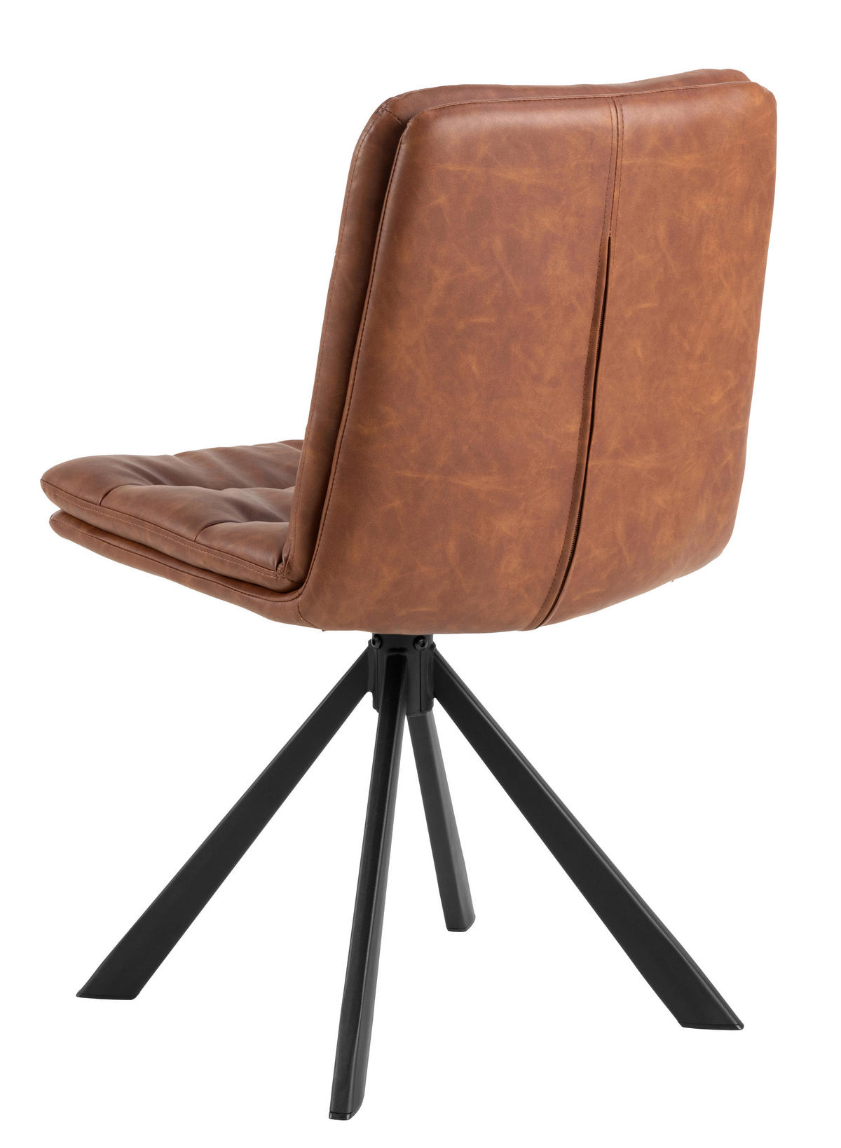 STUHL Lederlook Braun  - Schwarz/Braun, Trend, Textil/Metall (47/85/57cm) - MID.YOU