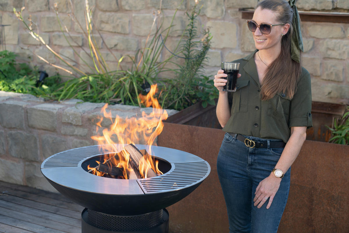 GRILLSCHALE - Schwarz, KONVENTIONELL, Metall (75/94/75cm) - Ambia Garden