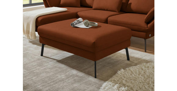 ECKSOFA  in Flachgewebe Kupferfarben Armteilverstellung, Relaxfunktion, Drehsitzfunktion  175-224/255-365 cm  - Schwarz/Kupferfarben, Design, Textil/Metall (175-224/255-365cm) - Dieter Knoll