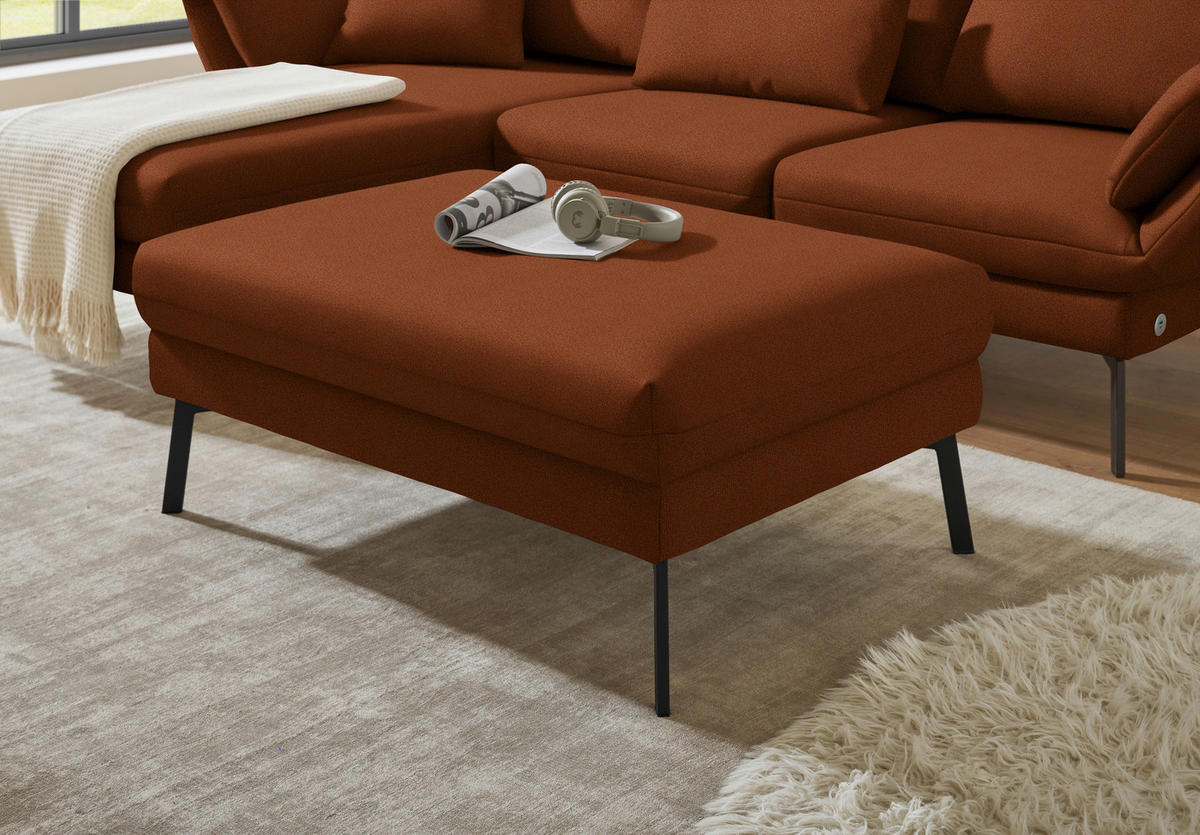 ECKSOFA  in Flachgewebe Kupferfarben  175-224/255-365 cm  - Schwarz/Kupferfarben, Design, Textil/Metall (175-224/255-365cm) - Dieter Knoll