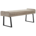 HOCKERBANK 140/51/49 cm Webstoff Schwarz, Taupe  - Taupe/Schwarz, Design, Textil/Metall (140/51/49cm) - Novel