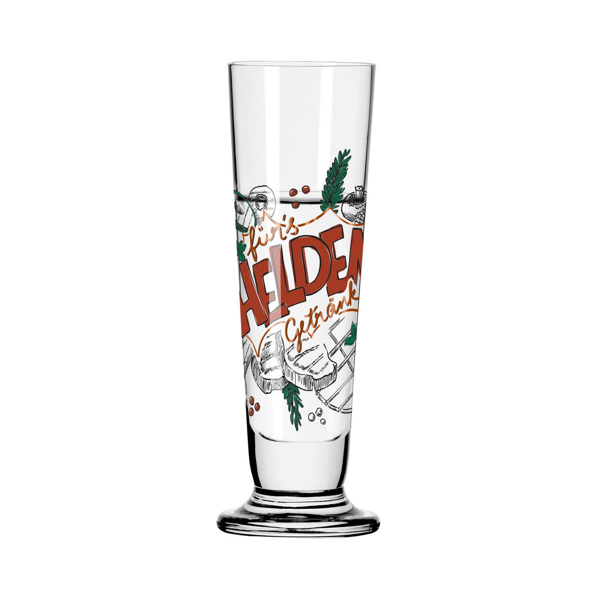 SCHNAPSGLAS 52 ml  - Rot/Schwarz, LIFESTYLE, Glas (3,5/3,5/11,3cm) - Ritzenhoff