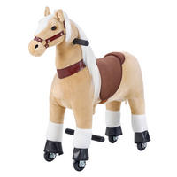 SCHAUKELPFERD - Weiss/Beigebraun, Basics, Textil/Metall (76/27/85cm) - My Baby Lou