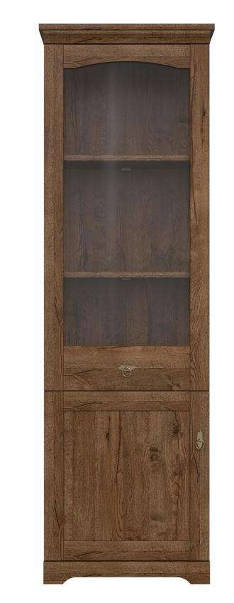 VITRINĂ  in culoare lemn stejar  - argintiu/culoare lemn stejar, Design, plastic/sticlă (63/201/44,50cm) - Cantus