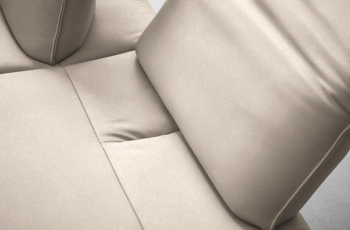 ECKSOFA Echtleder Beige  - Anthrazit/Beige, Design, Leder/Metall (290/230cm) - Johann Jakob