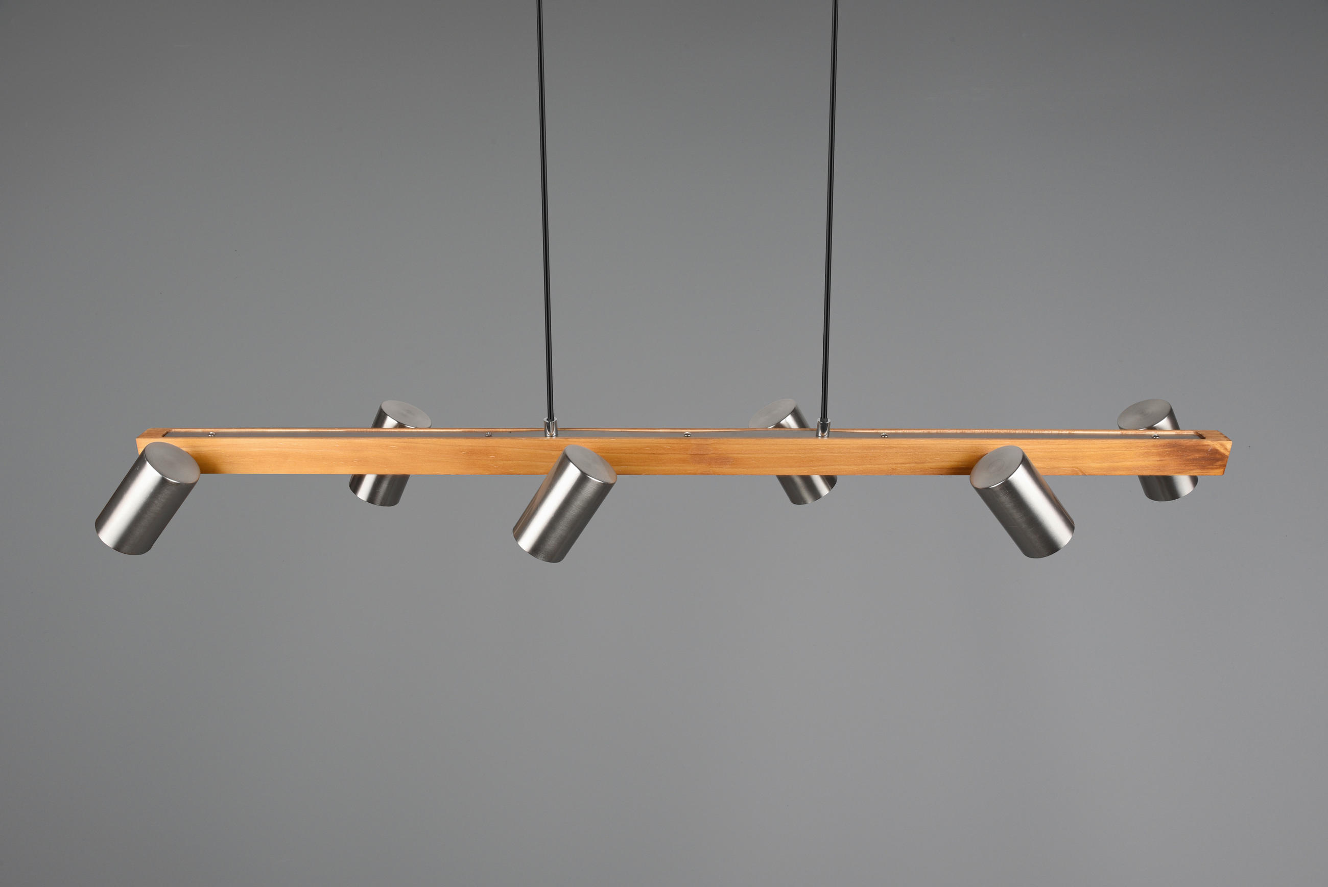 HÄNGELEUCHTE 115/20/150 cm    - Nickelfarben, Lifestyle, Holz/Metall (115/20/150cm) - Trio Leuchten