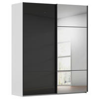 SCHWEBETÜRENSCHRANK in Grau, Schwarz  - Schwarz/Grau, Konventionell, Glas/Holzwerkstoff (181/223/68cm) - Novel