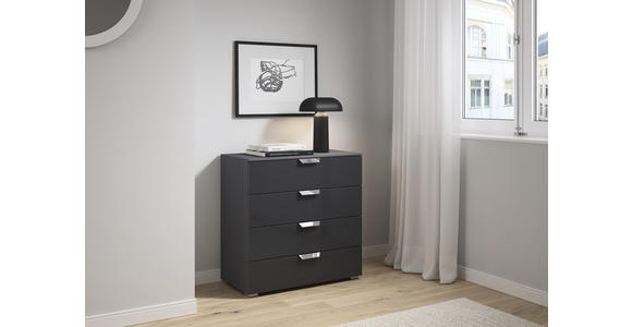 KOMMODE  in 80/81/42 cm  - Chromfarben/Dunkelgrau, Design, Glas/Holzwerkstoff (80/81/42cm) - Carryhome