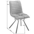 STUHL  in Eisen Mikrofaser Metall, Textil  - Anthrazit/Schwarz, Design, Textil/Metall (48/87/62,5cm) - Xora