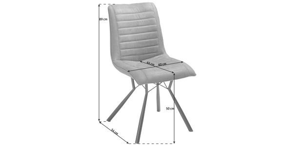 STUHL in Eisen Mikrofaser Metall, Textil - Anthrazit/Schwarz, Design, Textil/Metall (48/87/62,5cm) - Xora