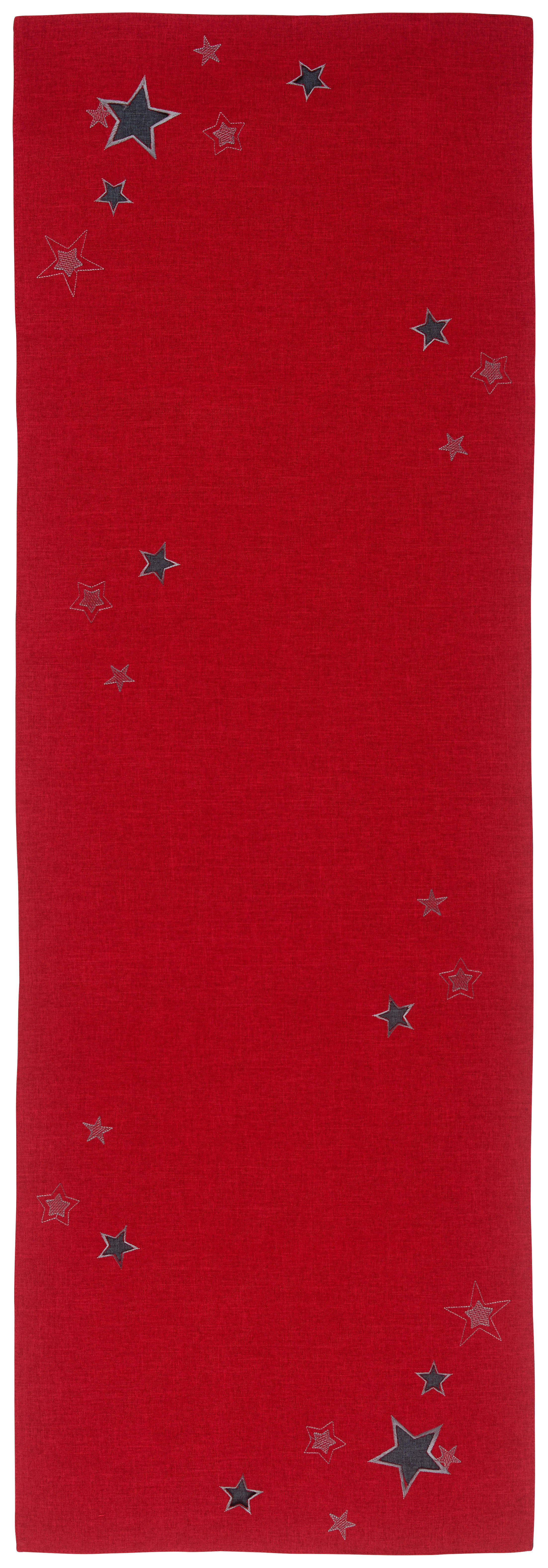 ÚZKY OBRUS, 50/150 cm, sivá, červená - sivá/červená, Lifestyle, textil (50/150cm) - X-Mas