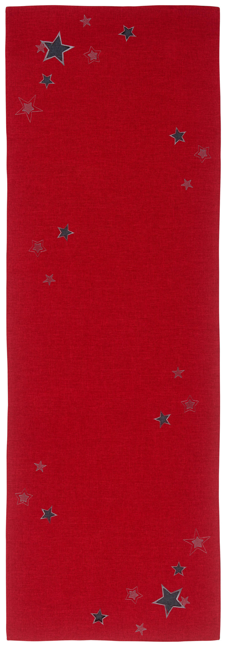 ÚZKY OBRUS, 50/150 cm, sivá, červená - sivá/červená, Lifestyle, textil (50/150cm) - X-Mas
