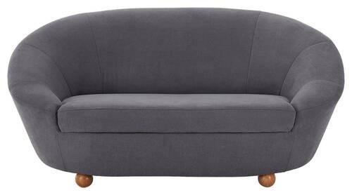 2-SITZER-SOFA Mikrofaser Dunkelgrau  - Eichefarben/Dunkelgrau, Design, Holz/Textil (178/82/114cm) - LOOKS by W.Joop