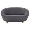 2-SITZER-SOFA Mikrofaser Dunkelgrau  - Eichefarben/Dunkelgrau, Design, Holz/Textil (178/82/114cm) - LOOKS by W.Joop