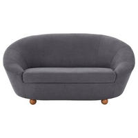 2-SITZER-SOFA Mikrofaser Dunkelgrau  - Eichefarben/Dunkelgrau, Design, Holz/Textil (178/82/114cm) - LOOKS by W.Joop