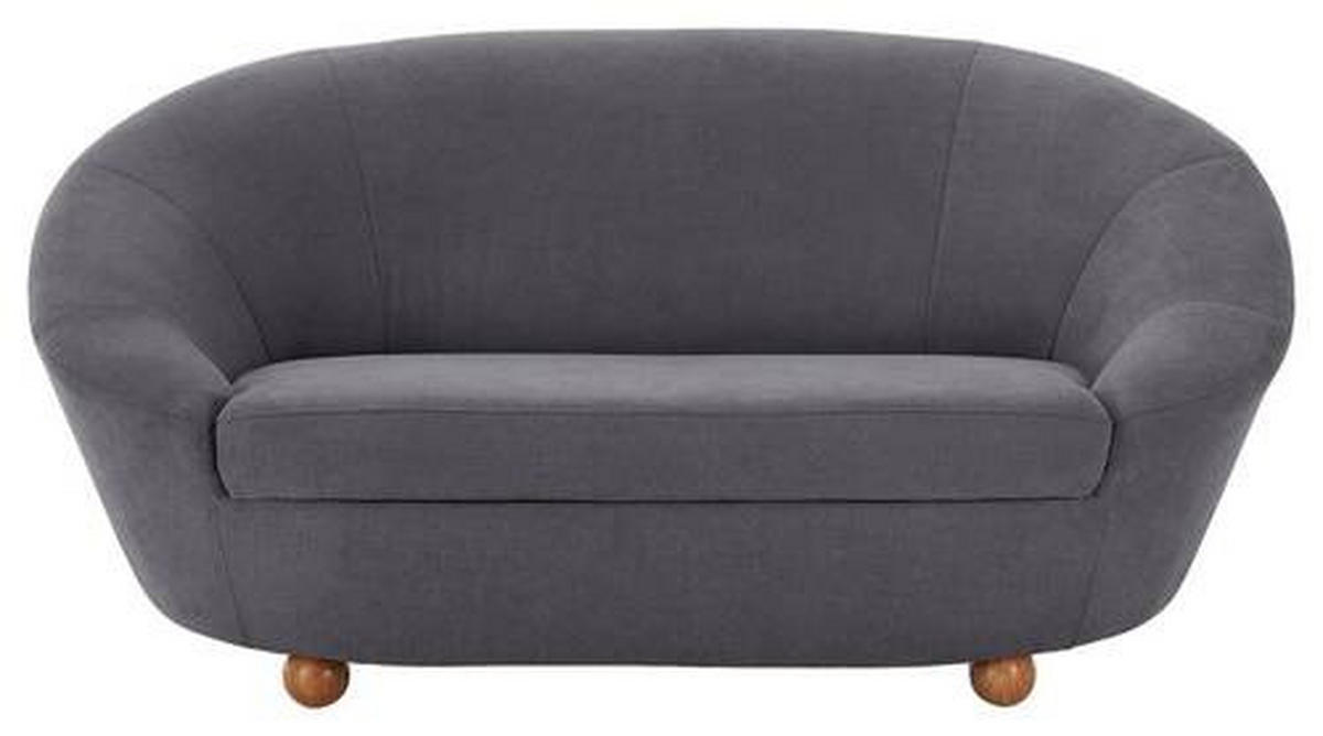 2-SITZER-SOFA Mikrofaser Dunkelgrau  - Eichefarben/Dunkelgrau, Design, Holz/Textil (178/82/114cm) - LOOKS by W.Joop