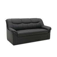 3-SITZER-SOFA BERLIN FK Lederlook Schwarz  - Schwarz, KONVENTIONELL, Kunststoff/Textil (178/89/90cm) - MID.YOU