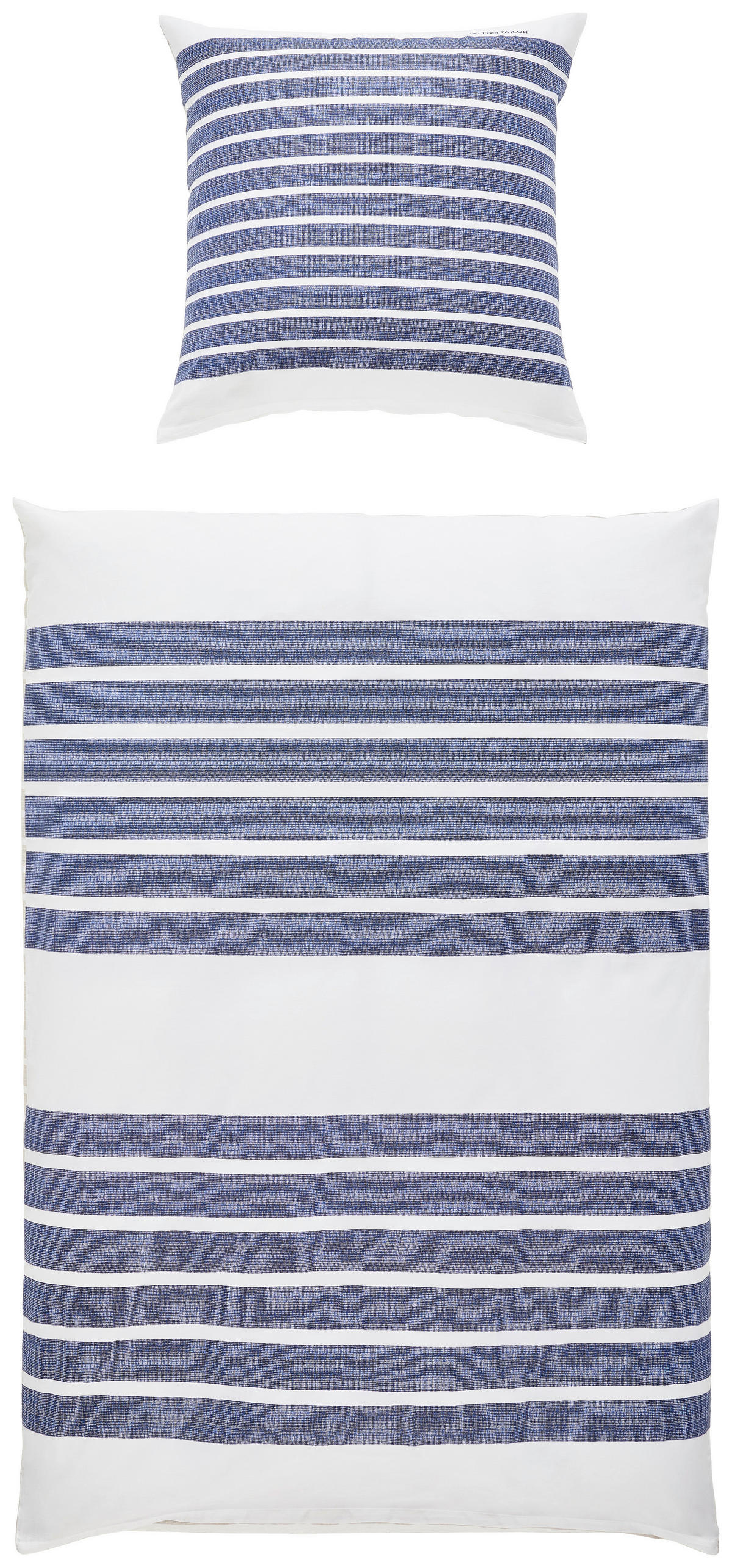 WENDEBETTWÄSCHE AURIN Satin 135/200 cm  - Blau/Beige, Basics, Textil (135/200cm) - Tom Tailor