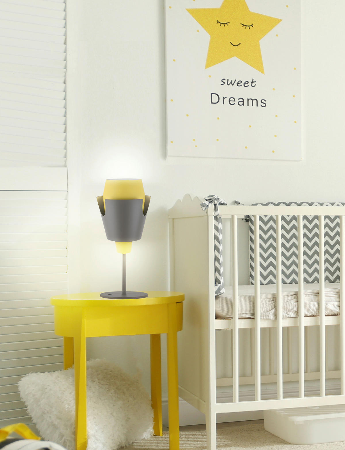 TISCHLEUCHTE 20/20/54 cm   - Gelb/Grau, Design, Metall (20/20/54cm)
