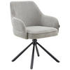 ARMLEHNSTUHL  Sitzfläche 360° drehbar, automatische Rückholfunktion Webstoff  - Hellgrau/Schwarz, Design, Textil/Metall (62/86/65cm) - Carryhome