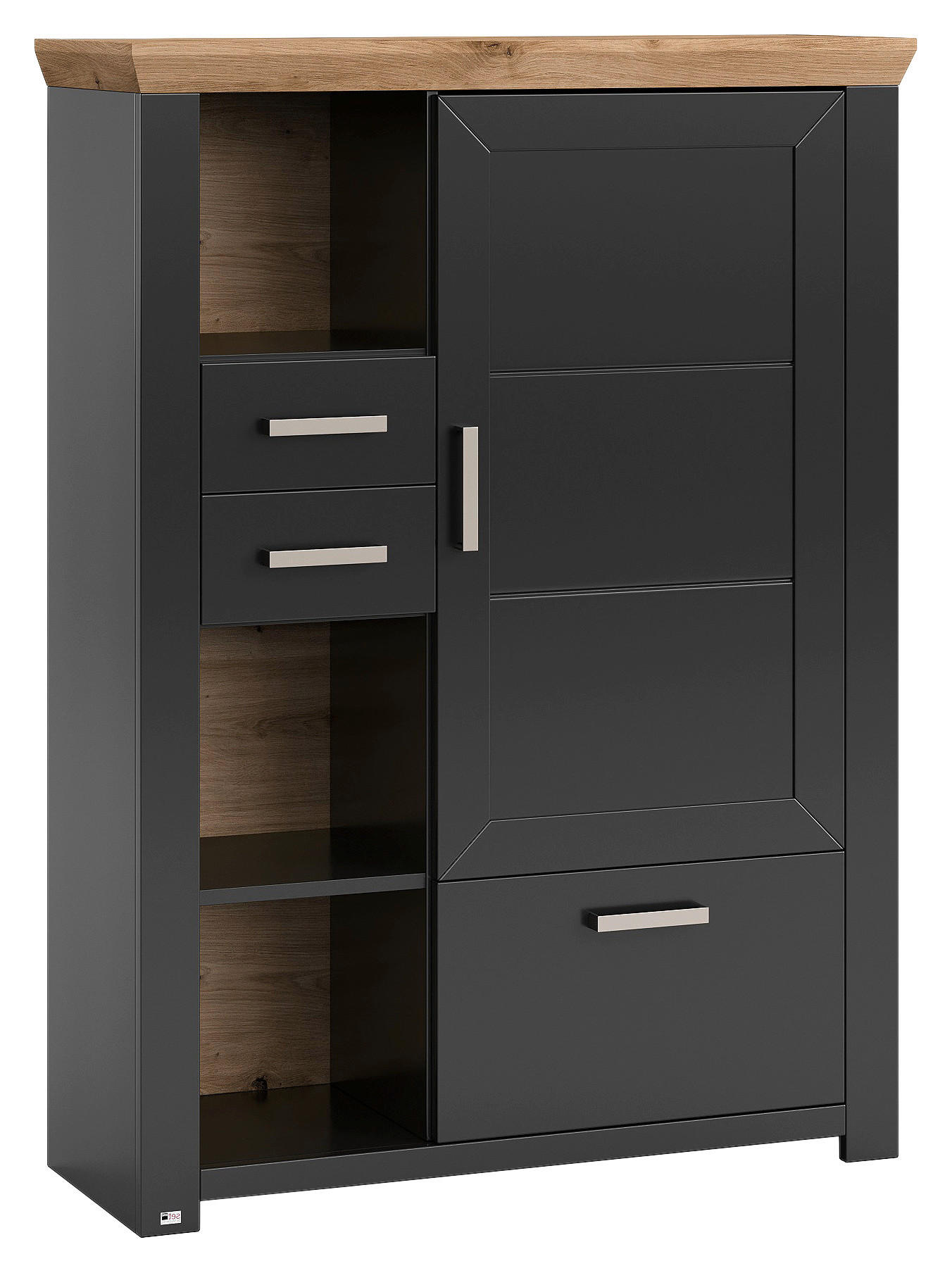 HIGHBOARD in 104,5/142,6/42,2 cm - Graphitfarben/Eiche Artisan, Design, Holzwerkstoff/Metall (104,5/142,6/42,2cm) - SetOne by Musterring