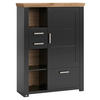 HIGHBOARD  in 104,5/142,6/42,2 cm  - Graphitfarben/Eiche Artisan, Design, Holzwerkstoff/Metall (104,5/142,6/42,2cm) - SetOne by Musterring
