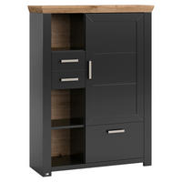 HIGHBOARD  in 104,5/142,6/42,2 cm  - Graphitfarben/Eiche Artisan, Design, Holzwerkstoff/Metall (104,5/142,6/42,2cm) - SetOne by Musterring