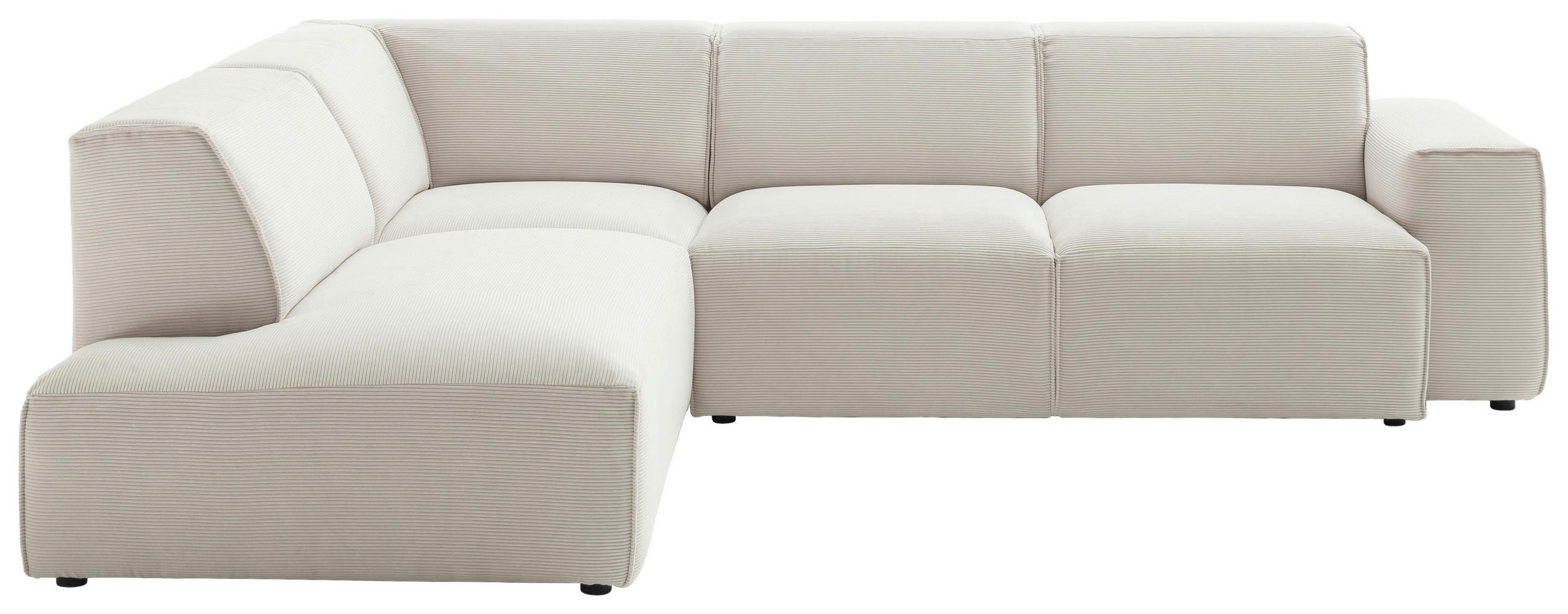 ECKSOFA in Cord Weiss  - Weiss/Schwarz, Design, Kunststoff/Textil (210/270cm) - Pure Home Lifestyle