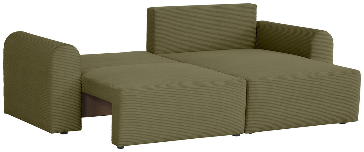 ECKSOFA in Cord Olivgrün  - Olivgrün, Design, Textil (250/151cm) - MID.YOU
