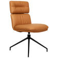STUHL Echtleder Schwarz, Cognac  - Cognac/Schwarz, Design, Leder/Metall (50/92/64,5cm) - Dieter Knoll