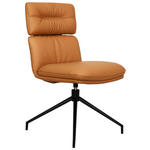 STUHL Echtleder Schwarz, Cognac  - Cognac/Schwarz, Design, Leder/Metall (50/92/64,5cm) - Dieter Knoll