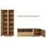 WOHNWAND Eiche furniert Eichefarben - Eichefarben/Alufarben, Design, Glas/Holz (296/214/53cm) - VENJAKOB