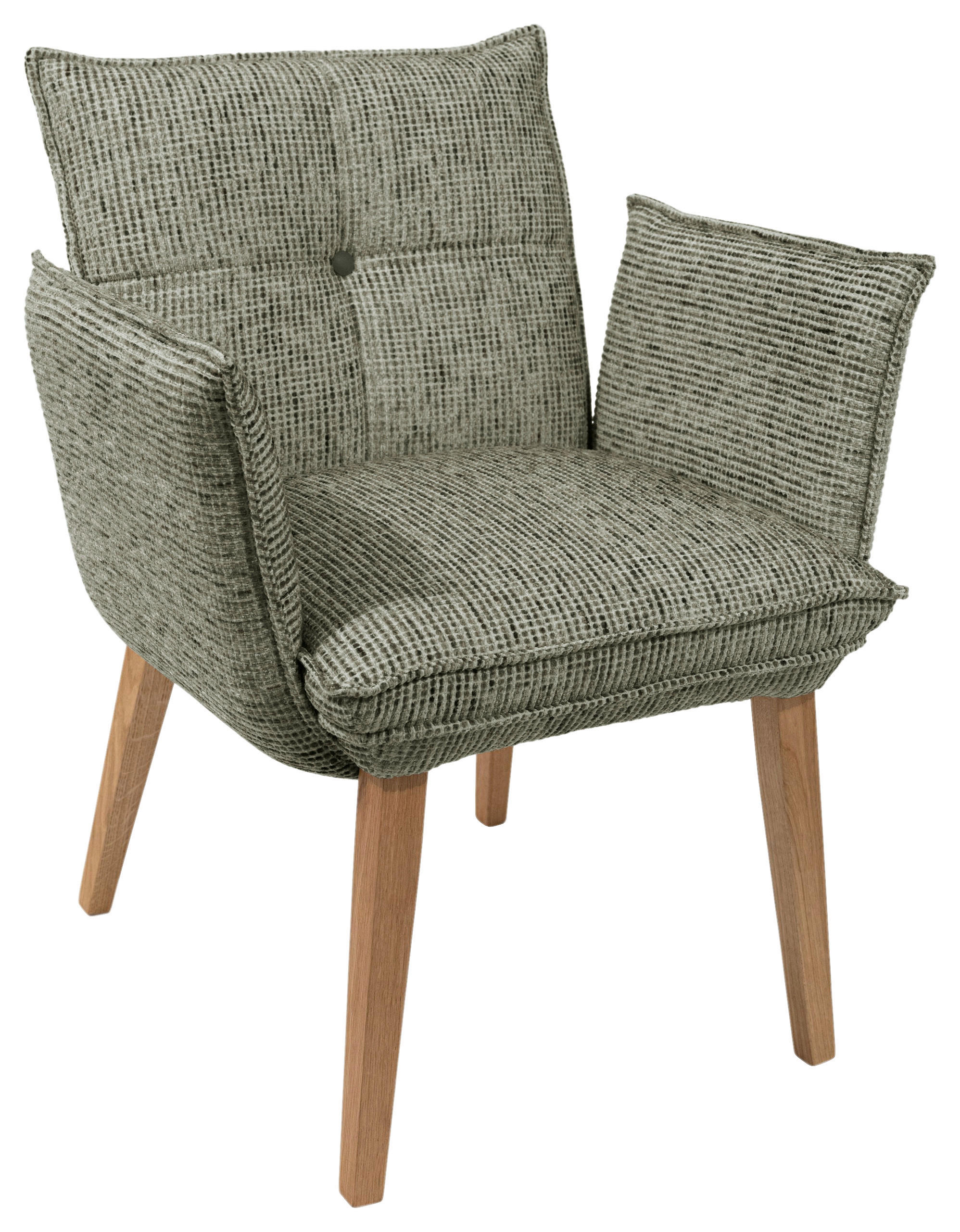 ARMLEHNSTUHL  in Chenille  - Eichefarben/Grün, KONVENTIONELL, Holz/Textil (72/86/65cm) - Valdera